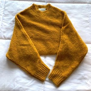 Aritzia Wilfred yellow cropped sweater (Size XXS)